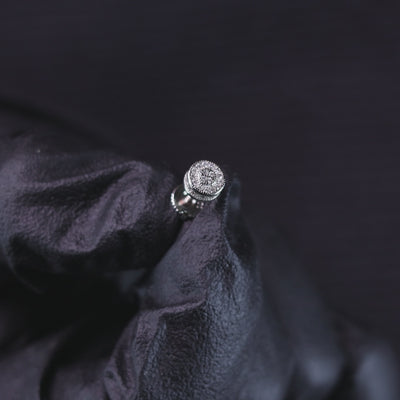 Round Solitaire CZ Ear Stud For Him