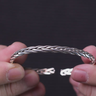 The "Viking" Braided Oxidized Silver Cuff Bracelet