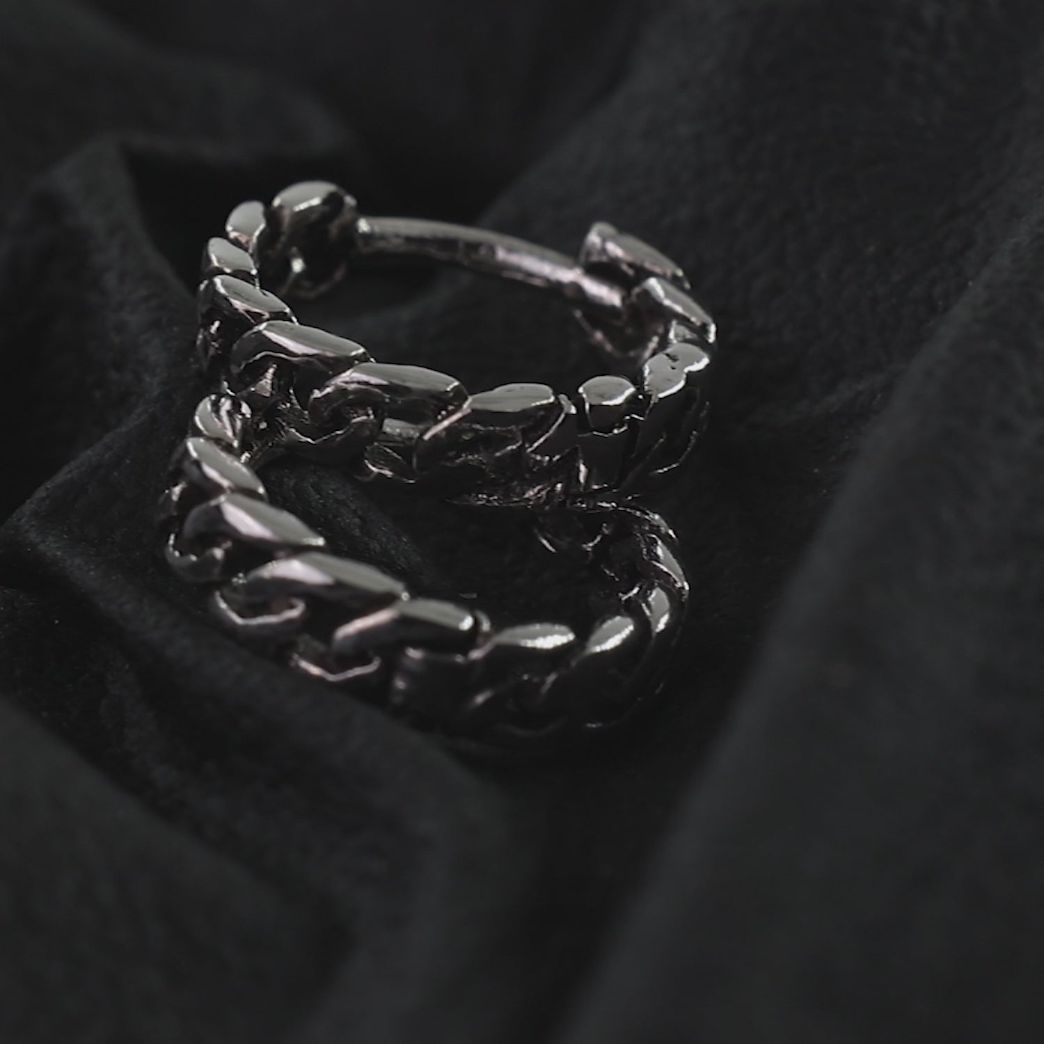 925 Sterling Silver Cuban Link Huggie Hoop Earrings