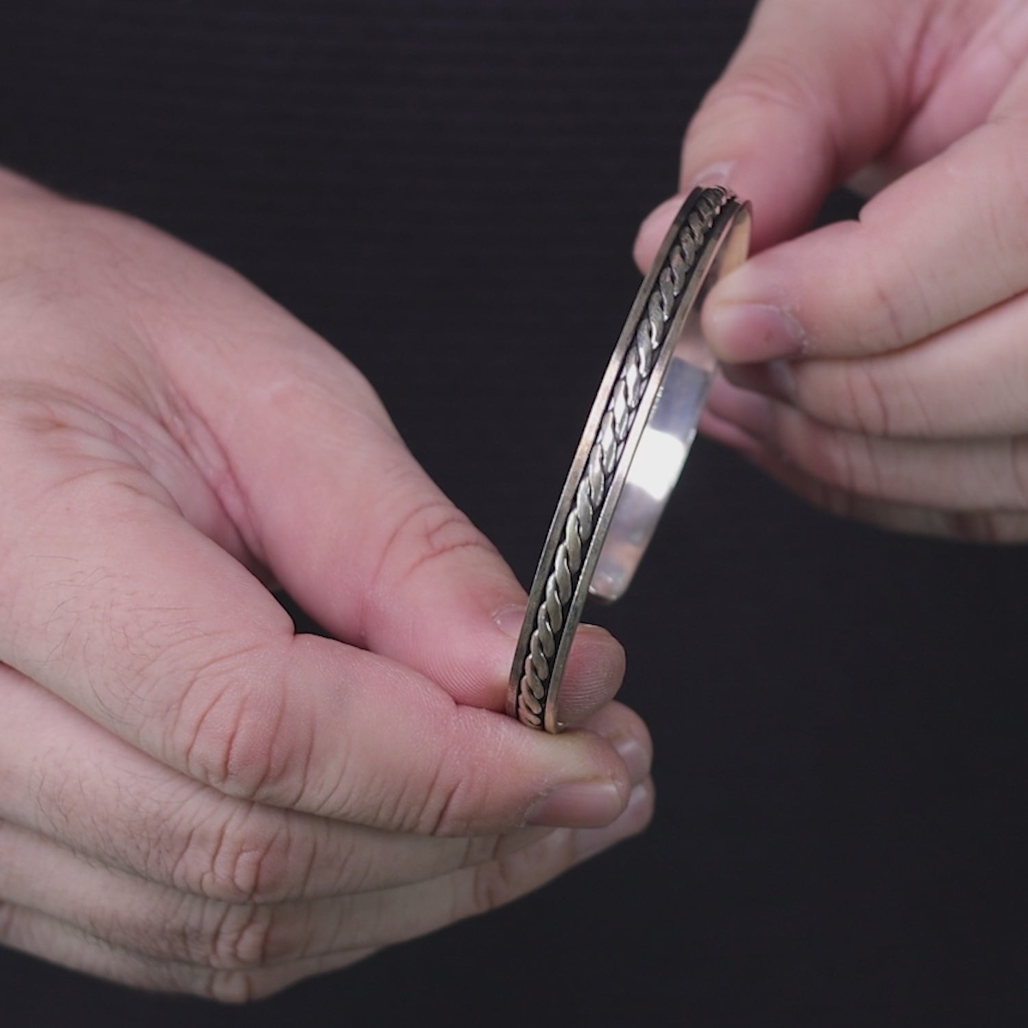 The Braided Sterling Silver Mens Kada