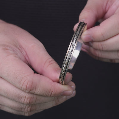 The Braided Sterling Silver Mens Kada